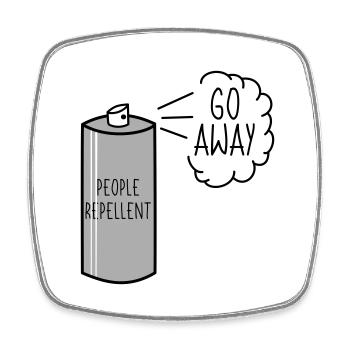 People Repellent Go Away Spray - Viereckiger Kühlschrankmagnet - Weiß - Vorne