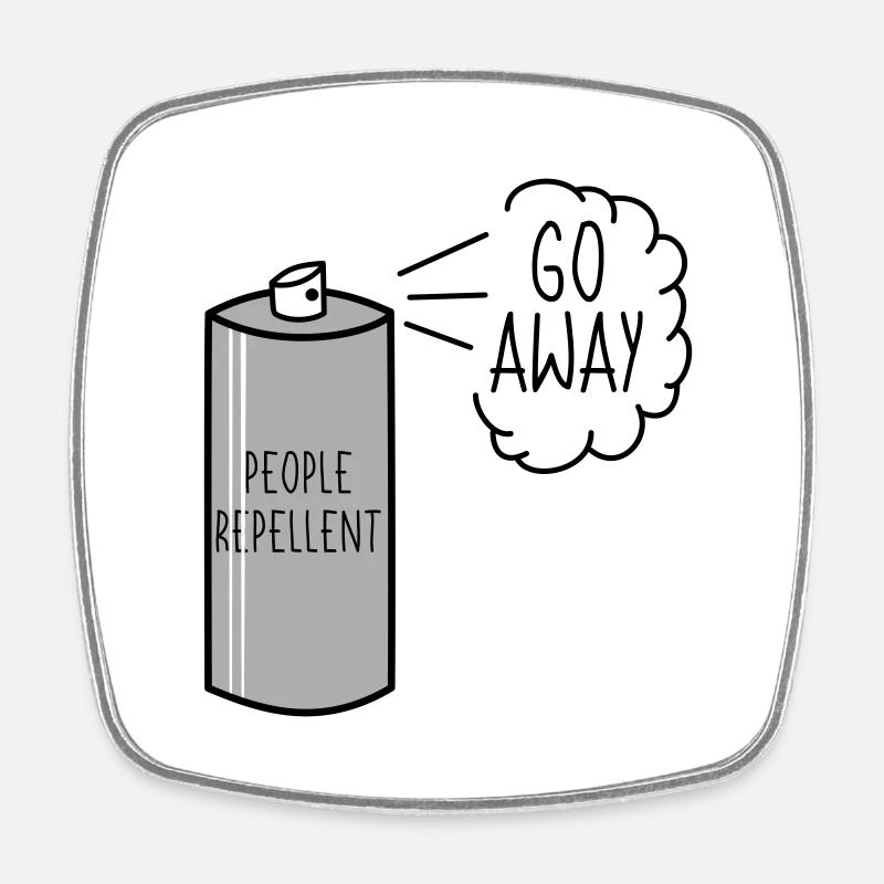 People Repellent Go Away Spray - Viereckiger Kühlschrankmagnet - Weiß