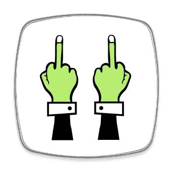 zombie hand mittelfinger 2 - Viereckiger Kühlschrankmagnet - Weiß - Vorne