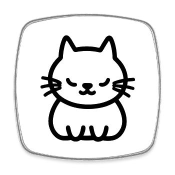 Katze - Viereckiger Kühlschrankmagnet - Weiß - Vorne