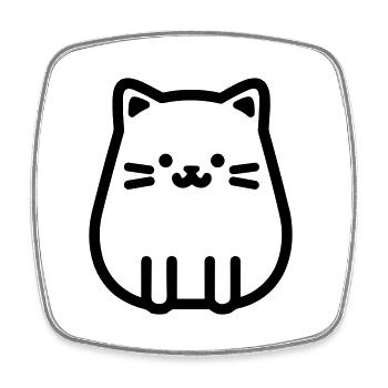 kitten - Square fridge magnet - white - Front