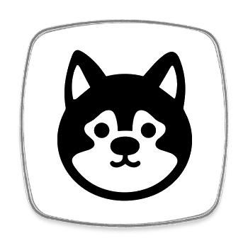 Hund - Viereckiger Kühlschrankmagnet - Weiß - Vorne