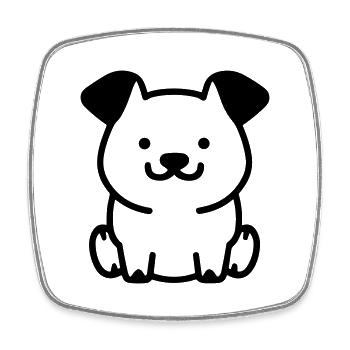 Hund - Viereckiger Kühlschrankmagnet - Weiß - Vorne