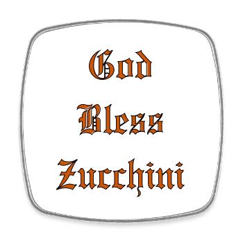 GodBlessZucchini - Viereckiger Kühlschrankmagnet - Weiß - Vorne