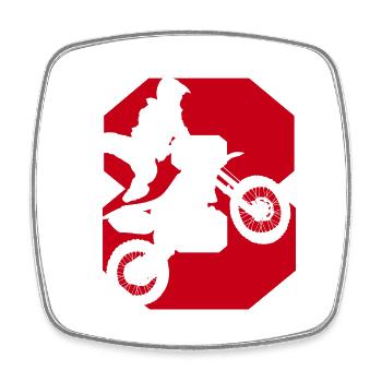 Moto 8 Biker - Viereckiger Kühlschrankmagnet - Weiß - Vorne