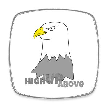 Aigle en hauteur - Magnet carré - blanc - Devant