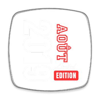 Cadeau d’anniversaire en édition limitée Août 2019 - Magnet carré - blanc - Devant
