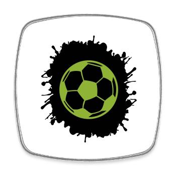 splatter fußball - Viereckiger Kühlschrankmagnet - Weiß - Vorne