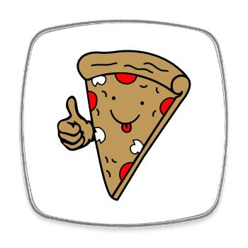 Pizza Bande Dessinée 02 - Magnet carré - blanc - Devant