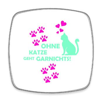 Nothing works without a cat 01 - Square fridge magnet - white - Front
