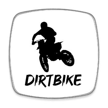 moto tout-terrain - Magnet carré - blanc - Devant