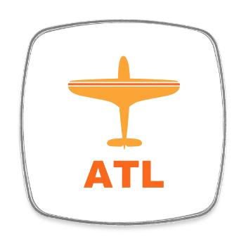 Flughafen Atlanta - Georgia - Airport - Flugzeug - Viereckiger Kühlschrankmagnet - Weiß - Vorne