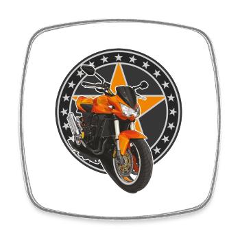 Superbike // Orange // Illustration - Viereckiger Kühlschrankmagnet - Weiß - Vorne