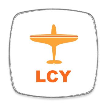 Flughafen London City Airport - LCY Großbritannien - Viereckiger Kühlschrankmagnet - Weiß - Vorne