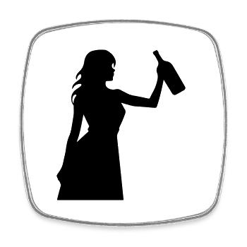 Woman Party Silhouette - Square fridge magnet - white - Front