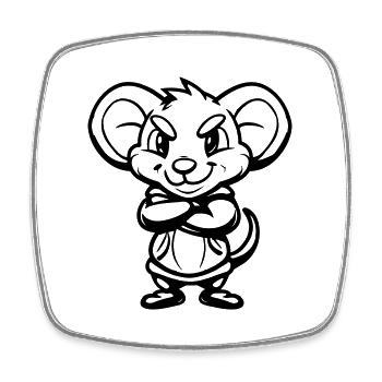 souris - Magnet carré - blanc - Devant