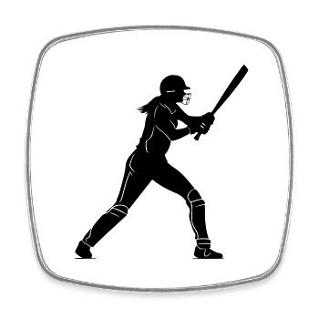 Cricket Woman Silhouette - Square fridge magnet - white - Front