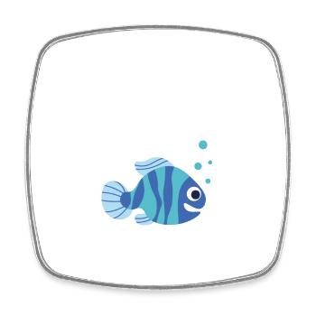 WTF T-shirt - Where's The Fish BLUE - Square fridge magnet - white - Front