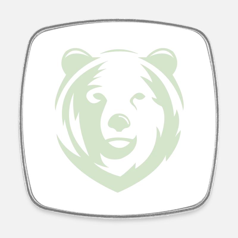 ours - Magnet carré - blanc