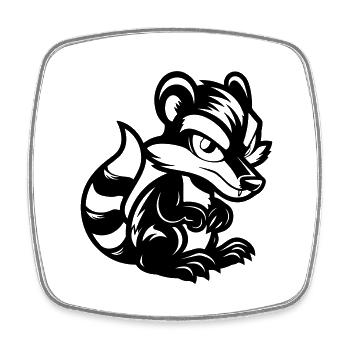Bande dessinée Skunk - Magnet carré - blanc - Devant