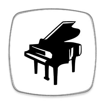 Piano Keys Instrument Playing Classical Music - Square fridge magnet - white - Front