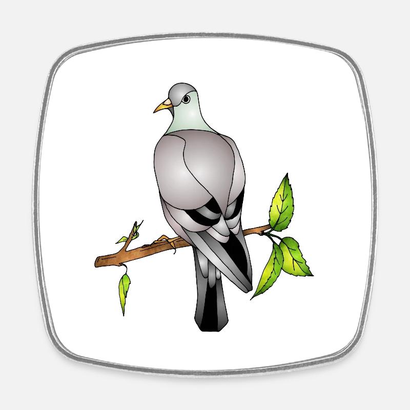 Vogel - Viereckiger Kühlschrankmagnet - Weiß