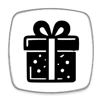 Geschenk - Viereckiger Kühlschrankmagnet - Weiß - Vorne