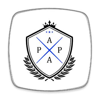 Écusson de papa papa - Magnet carré - blanc - Devant