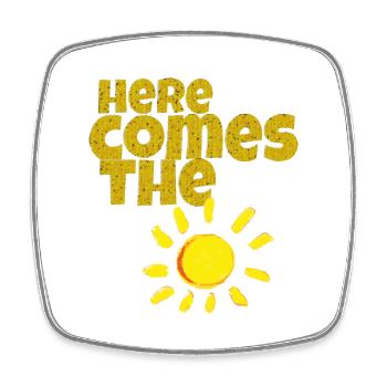 here comes the sun - Viereckiger Kühlschrankmagnet - Weiß - Vorne