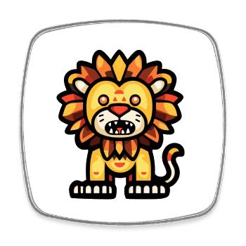 Lion Halloween Animal - Square fridge magnet - white - Front