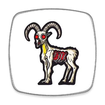Chèvre de montagne Animal d’Halloween - Magnet carré - blanc - Devant