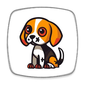 Beagle Hund Halloween Tier - Viereckiger Kühlschrankmagnet - Weiß - Vorne