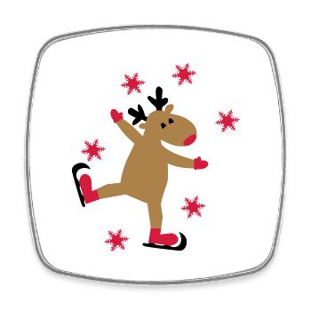 Funny moose for Christmas - Square fridge magnet - white - Front