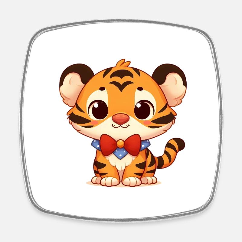 Tiger 3 - Square fridge magnet - white