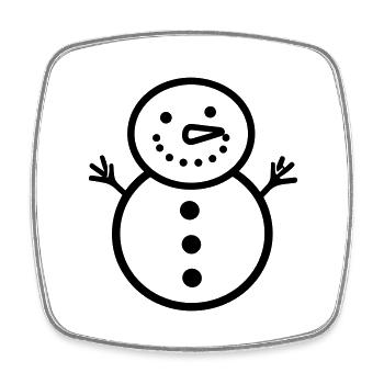 Bonhomme de neige - Magnet carré - blanc - Devant