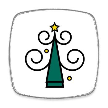 Christmas tree icon z1 - Square fridge magnet - white - Front