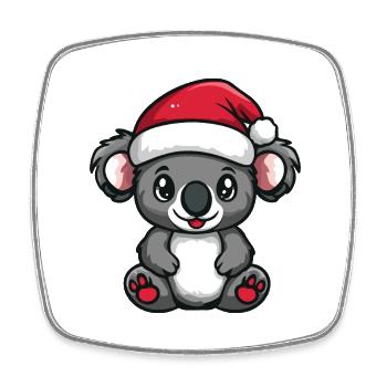 Koala Noël mignon - Magnet carré - blanc - Devant