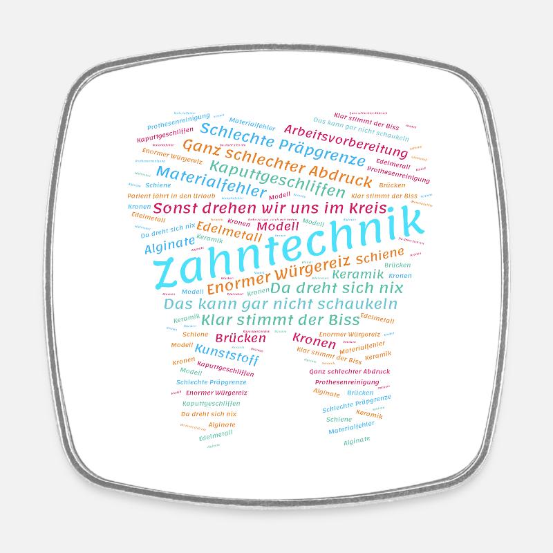 Dental Technology Bullshit Wordcloud colorful - Square fridge magnet - white
