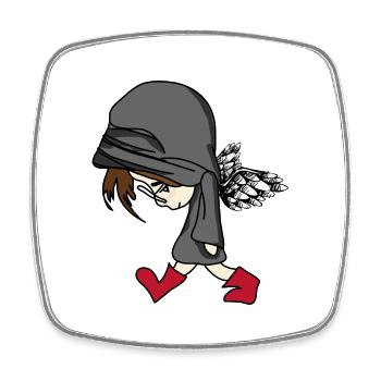 dark boy behide the wall - Viereckiger Kühlschrankmagnet - Weiß - Vorne