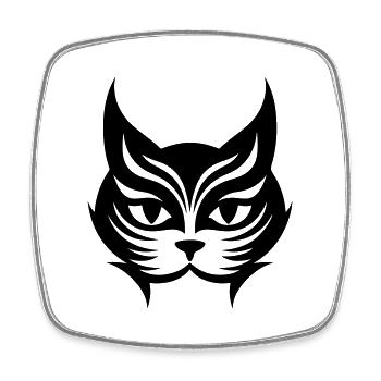 Cat icon - Square fridge magnet - white - Front