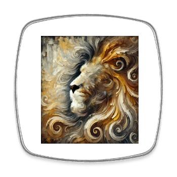 Abstract Lion - Square fridge magnet - white - Front