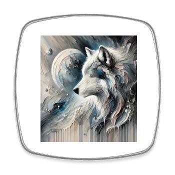 Abstract Wolf - Square fridge magnet - white - Front