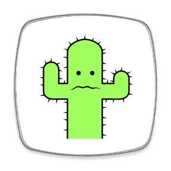 Cactus Face Fear Spikes Desert Funny Cacti - Square fridge magnet - white - Front