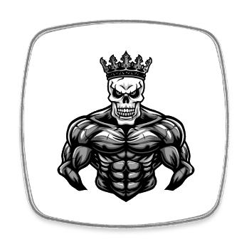 skull king - Square fridge magnet - white - Front