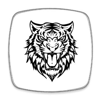 Tiger - Square fridge magnet - white - Front