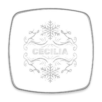 Cecilia as wife - Square fridge magnet - white - Front