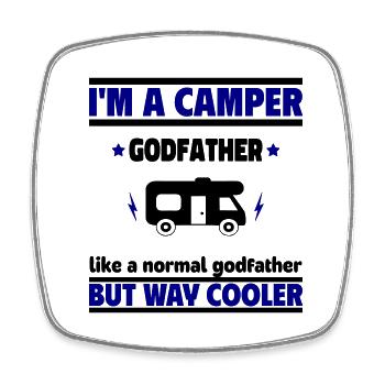 Paten-Camper, viel cooler als ein normaler Pate - Viereckiger Kühlschrankmagnet - Weiß - Vorne