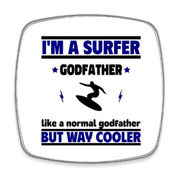 Patenonkel und Surfer – cooler als normal - Viereckiger Kühlschrankmagnet - Weiß - Vorne