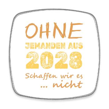 2028 - Square fridge magnet - white - Front