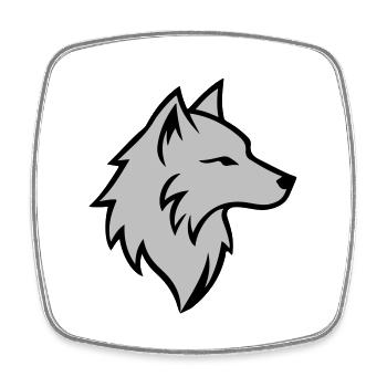 Wolf Logo Animal - Square fridge magnet - white - Front